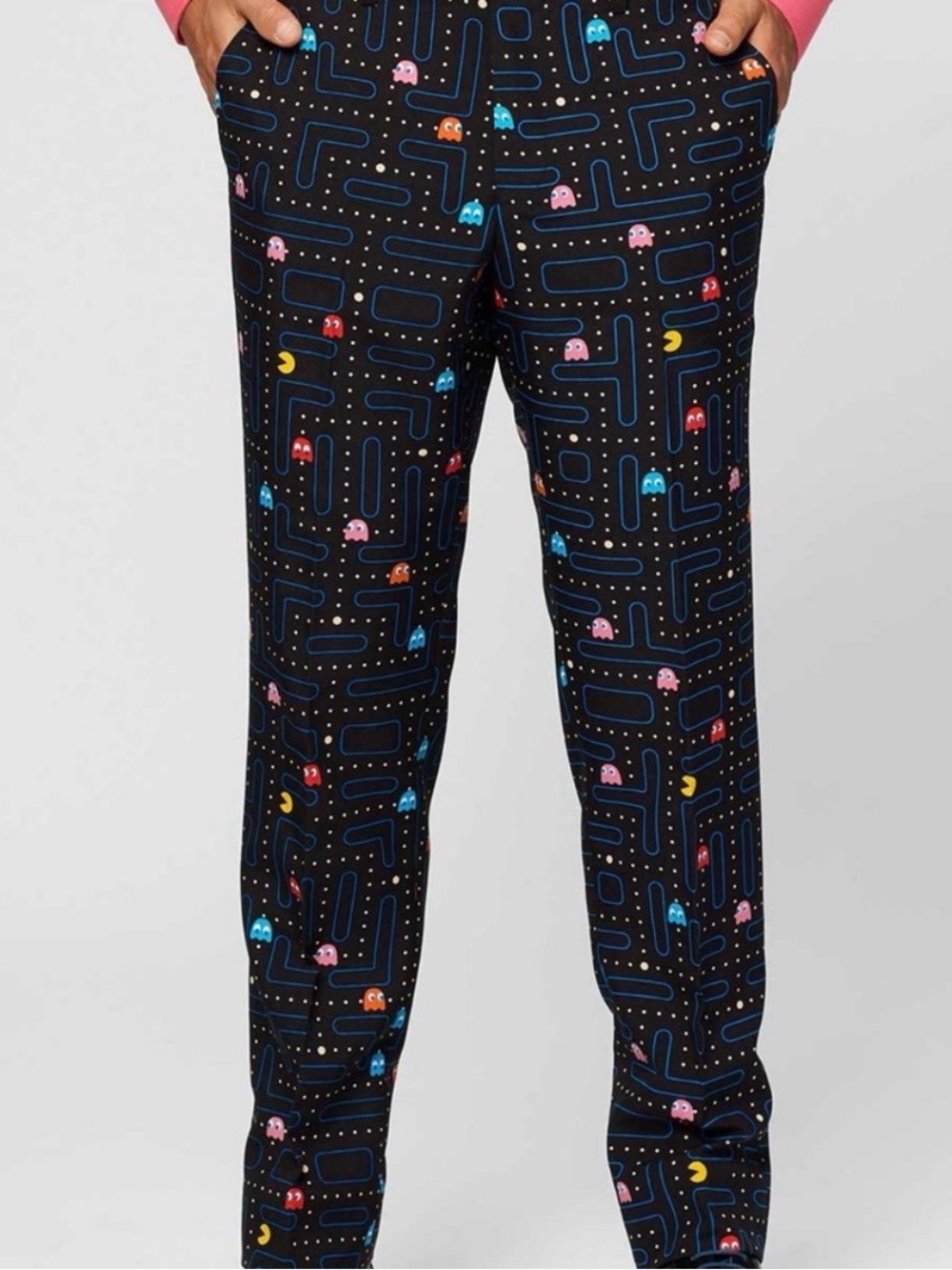 OppoSuits Black PacMan classic Suit Slack Pants Size 36 Like New